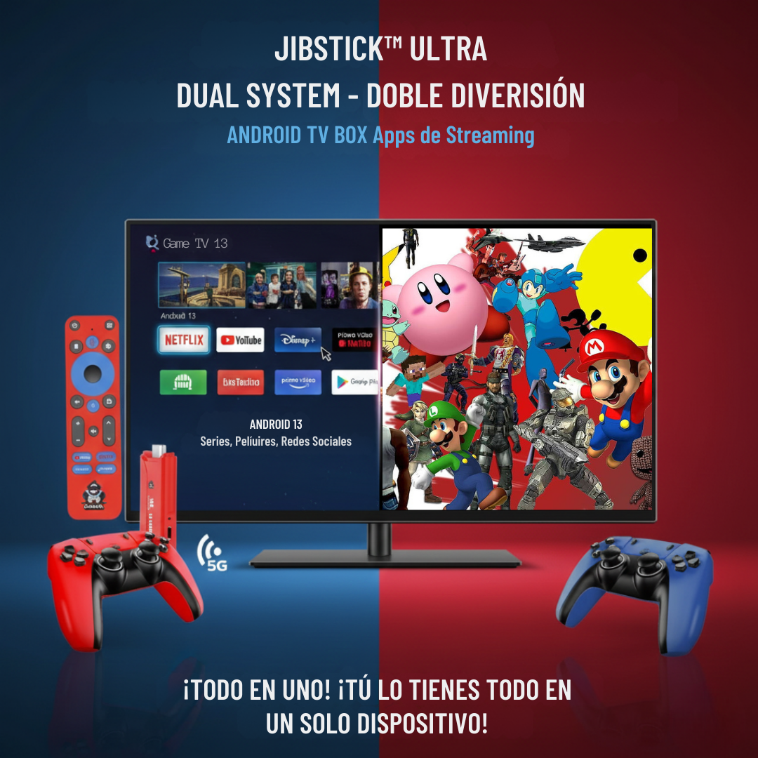 JIBSTICK™ ULTRA: Consola Dual System 5G – con mas de 10,000 Juegos Retro