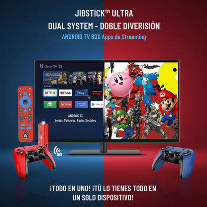 JIBSTICK™ ULTRA: Consola Dual System 5G – con mas de 10,000 Juegos Retro