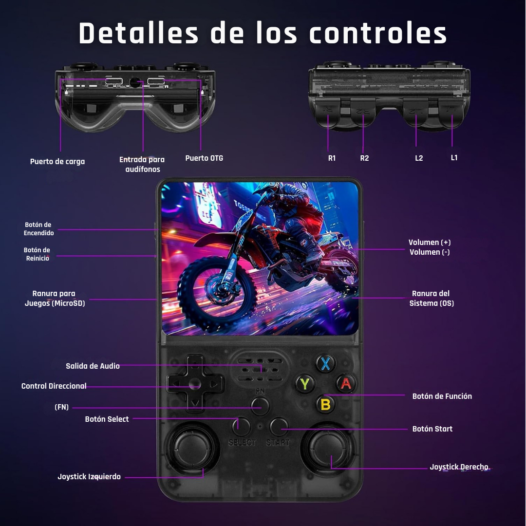 JIBSTICK™ POCKET Consola retro portátil con 10,000 juegos